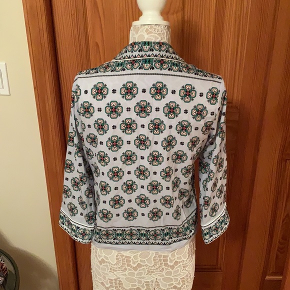 NWOT Sandro Satin Patterned Blouse - Picture 6 of 7